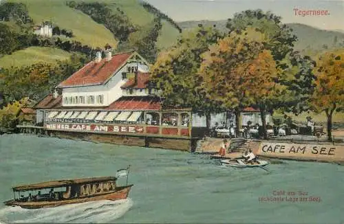 AK - Tegernsee Cafe am See Litho versandt 1916