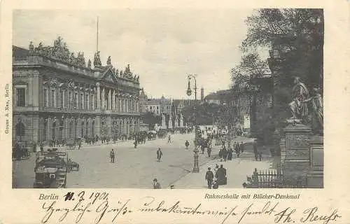 Ansichtskarte Berlin Ruhmeshalle mit Blücher-Denkmal versandt 1901