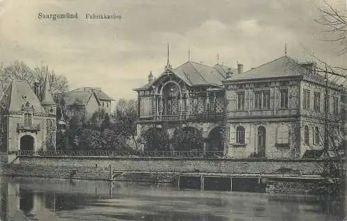 Ansichtskarte Feldpost Saargemünd Fabrikkasino versandt 1915