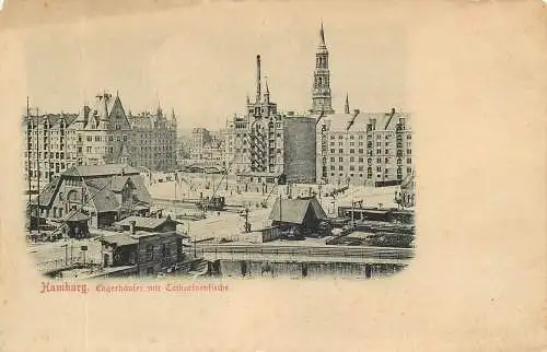 AK - Hamburg Lagerhäuser mit Katharinenkirche Deutsche Reichspost Postkarte