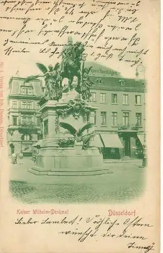 AK - Ansichtskarte Düsseldorf Kaiser-Wilhelm Denkmal,gelaufen
