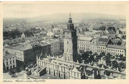 Ansichtskarte Krakau Totalansicht vom Turm der Marienkirche nicht versandt