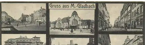 Ansichtskarte MönchengladbachMarktplatz Bahnhof Kaiserplatz nicht versandt