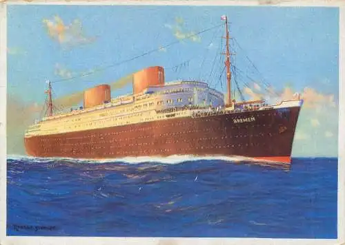 Ansichtskarte Dampfschiff Lloyd Reisebüro Werbung nicht versandt