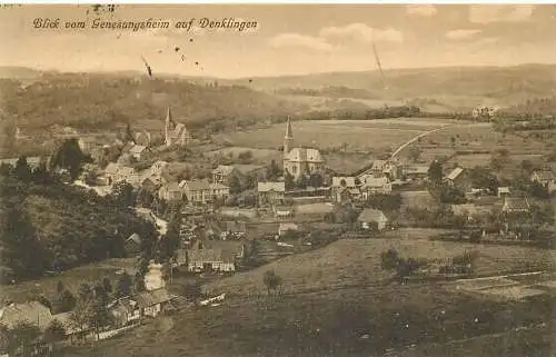 Ansichtskarte Denklingen Feldpost  Blick vom Genesungsheim in den Ort versandt