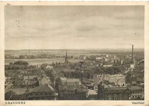 AK - Graudenz Stadtbild Kupfertiefdruck versandt 1943