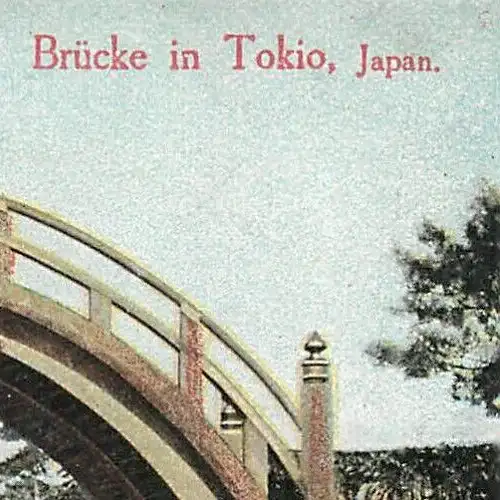 AK - Brücke in Tokio, Japan mit Werbung auf der Rückseite