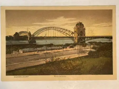 AK - Düsseldorf  Rheinbrücke - Französisch