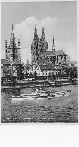 Ansichtskarte Köln Feldpost St. Martin, Dom und Stapelhaus  versandt 1941