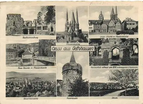 Ansichtskarte Gruss aus Gelnhausen Marienkirche Hexenturm versandt 1941