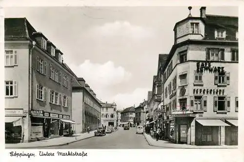 Ansichtskarte Göppingen Untere Marktstraße versandt 1955