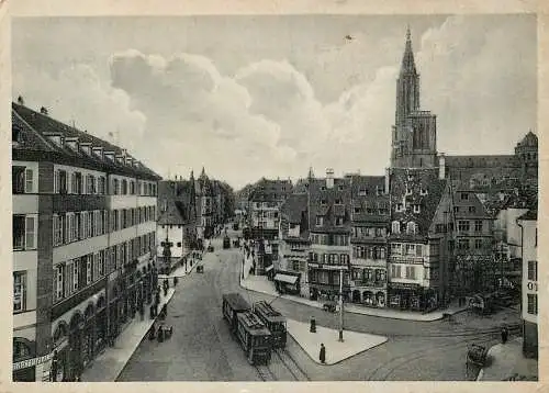 Ansichtskarte Straßburg Rabenplatz i. E. versandt 1943