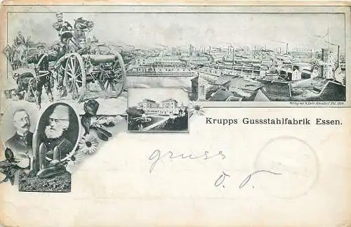 Ansichtskarte  Essen Krupps Gusstahlfabrik, versandt