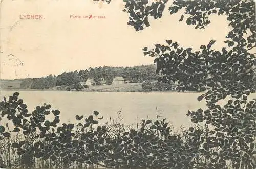 Ansichtskarte Lychen Partie am Lenssee, versandt 1908