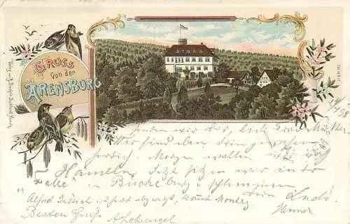 Ansichtskarte Litho Arensburg Gruss von der Arensburg , versandt 1898
