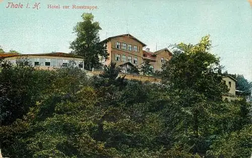 Ansichtskarte Litho Thale im Harz Hotel zur Rosstrappe