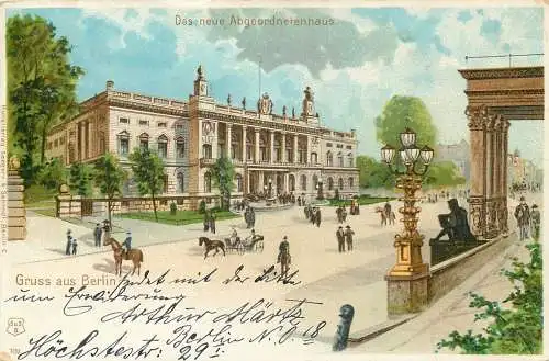 Ansichtskarte Litho Berlin Gruss aus Berlin versandt 1901