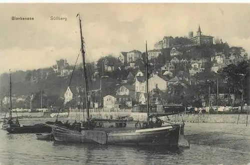 Ansichtskarte Hamburg  Blankensee Süllberg Hafen versandt 1915 Feldpost