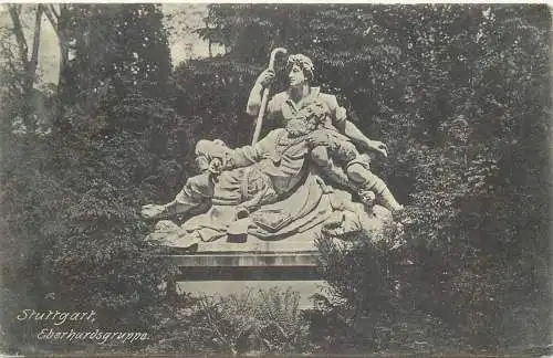 Ansichtskarte Stuttgart Eberhardsgruppe, versandt 1914