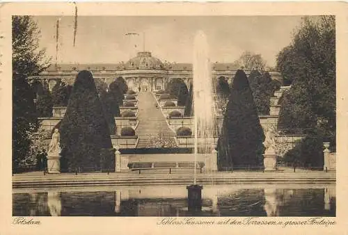 Ansichtskarte Potsdam Schloss Sanssouci, versandt