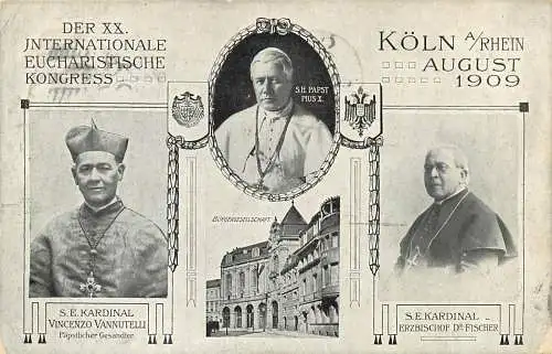 Ansichtskarte 20. Internationale Eutaristische Kongress versandt 1909