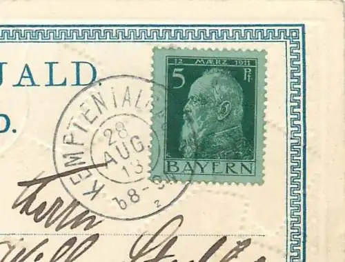 Präge Ansichtskarte Island Briefmarken und Wappen versandt 1913