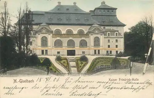 Ansichtskarte Gladbach Lithographie Kaiser Friedrich-Halle versandt 1905