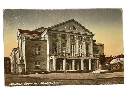 Ansichtskarte Weimar Theater - Deutsches Nationaltheater versandt 1924