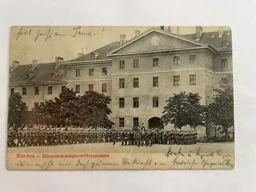 Ansichtskarte München Infanterie Leibregiment Türkenkaserne Hörstel 1906