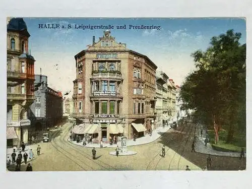 Ansichtskarte Halle Leipzigerstraße a. S.  versandt 1942