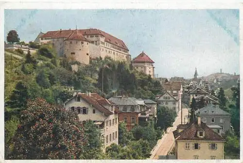 Ansichtskarte Tübingen Schloss mit Neckarhalde versandt 1918 Feldpost