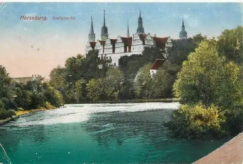 Ansichtskarte Merseburg Saalepartie versandt 1929