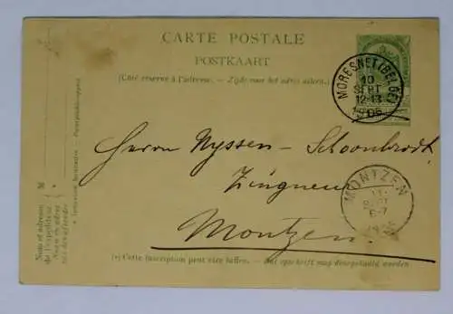 Postkarte Belgien - versandt 1905