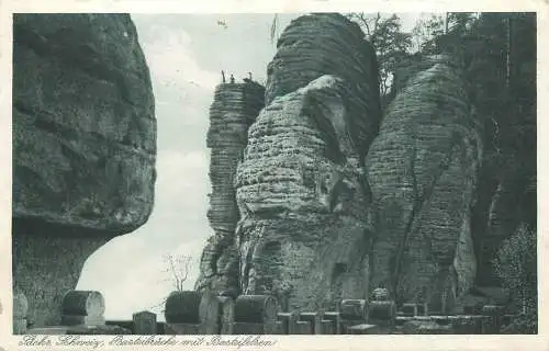 Ansichtskarte Sächsische Schweiz Basteibrücke, versandt