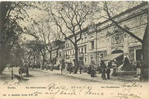Ansichtskarte  Berlin Bellevuestraße, das Künstlerhaus, versandt 1904