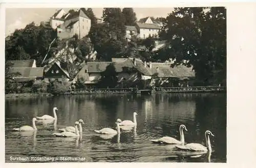 Ansichtskarte Sulzbach-Rosenberg - Stadtweiher, versandt 1940