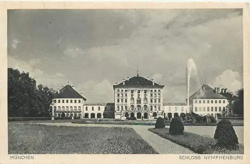 Ansichtskarte München Schloss Nymphenburg, versandt 1908