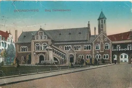 Ansichtskarte Braunschweig Burg Dankwarderode versandt 1928