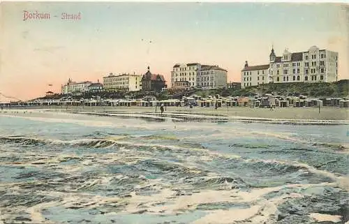 Ansichtskarte Borkum Strand versandt 1910
