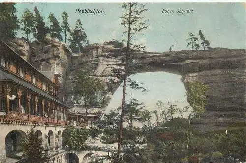 Ansichtskarte Prebischtor Böhmische Schweiz versandt 1909