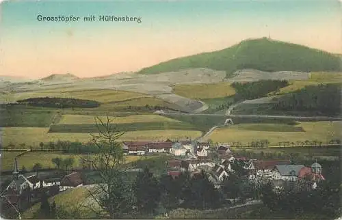 Lithographie Grosstöpfer mit Hülfensberg, versandt