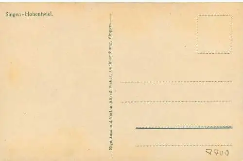 Lithographie Singen-Hoentwiel, Totalansicht der Umgebung