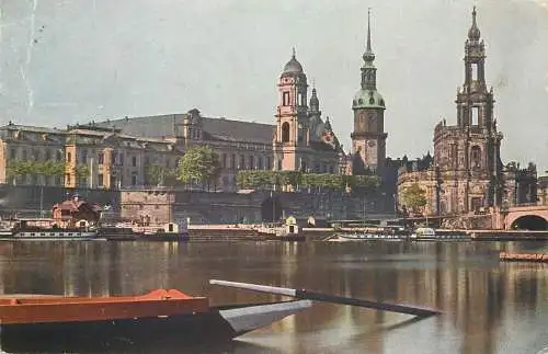 Ansichtskarte Dresden Schloss und Ständehaus Hofkirche versandt