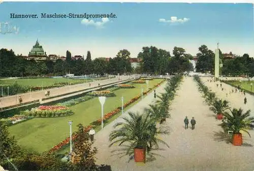 Ansichtskarte Hannover Maschsee Strandpromenade versandt 1938