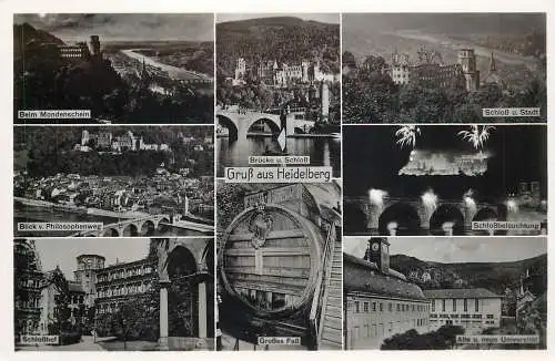 Ansichtskarte Heidelberg Grußkarte mit verschiedenen Ansichten nicht versandt