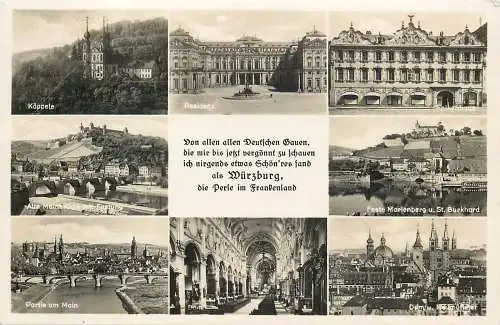 Ansichtskarte Würzburg Residenz Dom Falkenhaus nicht versandt