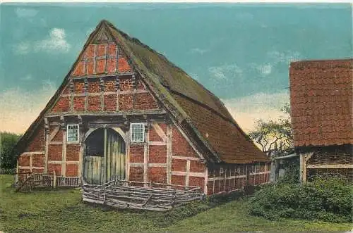 Ansichtskarte Halstrup Westerstede alte Kathe Fachwerkhaus nicht versandt 1917