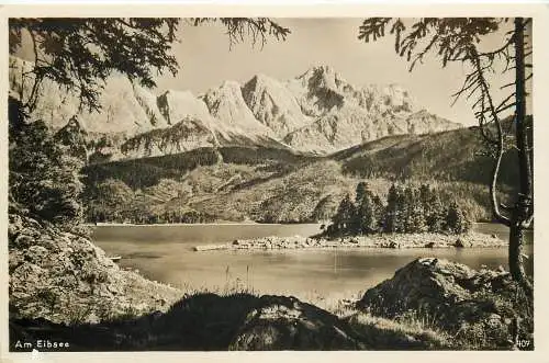 Ansichtskarte Am Eibsee mit Blick in die Berge nicht versandt