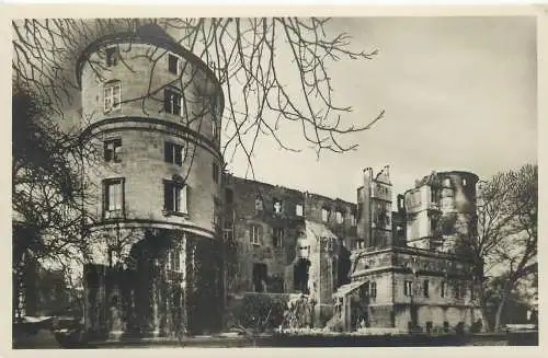 Ansichtskarte Stuttgart Schloss Brand 1931 nicht versandt