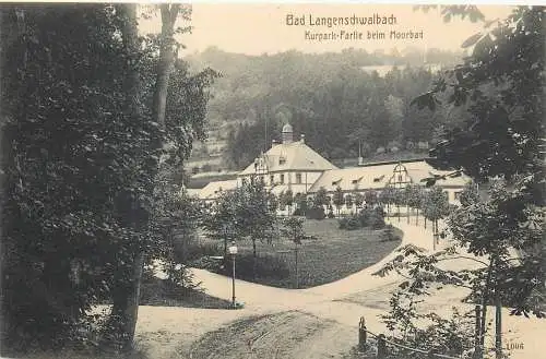 Ansichtskarte Bad Langenschwalbach Kurpark Partie beim Moorbad nicht versandt